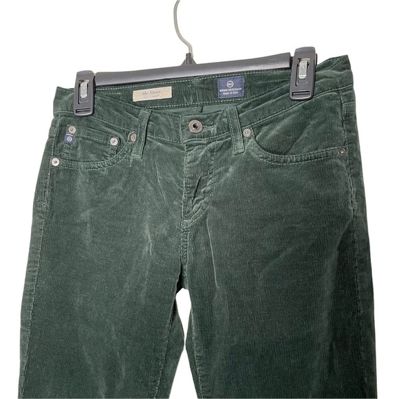 Anthropologie AG Slim Straight Stevie Corduroy Pant in Holly Green Size 26 - Picture 6 of 9